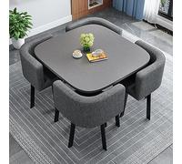 Office Reception Room Club Table, Modern Conference Room Coffee Table with Chair, Modern Style Furniture, Negotiation Meeting Reception Table and Four Chairs Office 80cm Cotton Linen ( Color : Dark gr