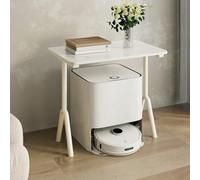 HARELA Robot Vacuum Stand Cabinet, Height-Adjustable Side Table, Sweeping Robot Storage Rack for Living Room Kitchen Space Saver(White,50cm/19.7in)