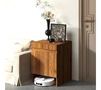HARELA Robot Vacuum Stand Cabinet, Hidden Entryway or Living Room Cabinet, Sweeping Cleaner Rack for Living Room, Dining Room,Kitchen, Home Office, Easy to Change Water(Walnut)