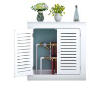 HARELA White Modern Radiator Cover for Home, Heating Cabinet Shelf with 2 Doors, Vented Safety Steam Decorative Radiator Cover, 50 * 60 * 15cm/19.7 * 23.6 * 5.9in