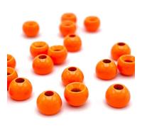 Hareline 20 x TUNGSTEN beads - 2.8mm - 7/64" (0,14g) - FLUO ORANGE - for fly tying