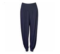Harem Pants Alibaba Trousers for Women UK Breathable Fabric Plain Colors Genie Pants (UK, Numeric, 8, Regular, Regular, Navy Blue)