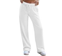 Harem Pants for Women UK,Womens Wide Leg Sweatpants Casual High Waisted Baggy Workout Joggers Drawstring Athletic Running Sports Trousers Ladies Elastic Waisted Jogging Bottoms White