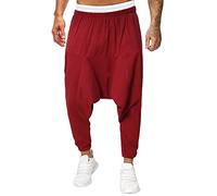 Harem Pants Men Harem Pants Mens Harem Pants Comfortable Elastic Waist Pants Solid Color Casual Yoga Hippies Pants Loose Fit Tracksuit Bottoms Running Trousers Joggers Tracksuit Bottoms Red