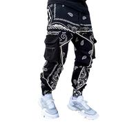 Harem Pants Mens Printed Trousers Men Joggers Yoga Bottoms Wide Leg Sweatpants Beach Summer Pants Comfy Fashion Pants Combat Pants For Men Uk Multi Pocket Smart Pants Elasticated Waist Men'S Pants