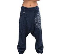 Harem Trousers Men's Baggy Aladdin Trousers Breathable Cargo Trousers Goa Trousers Stretch Tightening Trouser Leg Harem Trousers Lightweight Elastic Sports Jogging Bottoms Yoga Leisure Trousers