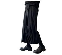 Harem Trousers Men's Culottes Irregular Traditional Skirt Large Sizes Black Men's Trousers Samurai Hakama Baggy Trousers Casual Trousers Fashion Streetwear Men's Kilt Japanese Style Culottes, black, L