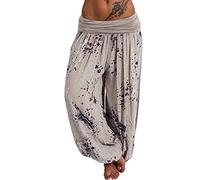 Harem Trousers Women's Extra Long - Harem Trousers for Women Colourful - Hippie Trousers Long Aladdin Trousers Cotton Harem Trousers Lightweight Summer Trousers Wide Leg Leisure Trousers Summer Pump