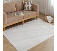 HARESLE Cream Rug for Living Room-80x120cm, Chenille Low Pile Rug, Non Slip Kids Rugs, Thin Bedside Carpet, Short Pile Area Rugs for Bedroom Office Lounge Kitchen Entrance Indoor Mat(Cream)