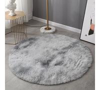 HARESLE Round Rugs for Bedroom,Soft Washable Circle Rug for Living Room,Kitchens,Kids Room Round Carpet (Light Grey,Diam 120cm/47.2in/3.93ft)