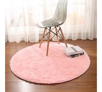 HARESLE Round Rugs for Bedroom,Soft Washable Circle Rug for Living Room,Kitchens,Kids Room Round Carpet (Pink,Diam 120cm/47.2in/3.93ft)