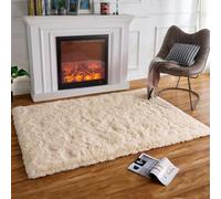HARESLE Rugs Living Room,Beige Non Slip Rug,Fluffy High Pile Rugs,Non-Slip Bedroom Rug,Shaggy Rug for Children Room (Beige/80×120 cm)