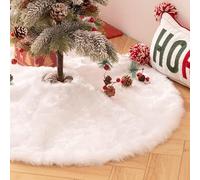 HARESLE White Christmas Tree Skirt,Large Plush Tree Skirt for Christmas Trees Base Cover Decoration,120cm Trees Skirts for Winter Holiday Indoor Decorations(120cm/47in)