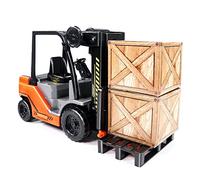 Harewtwy 1:22 Scale Lnertial Forklift Friction Fork Lift with Pallet Cargo Warehouse Truck Vehicle Model Toy Forklift for Kids