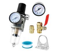 Harewtwy 1/4 Inch Air Compressor Filter Regulator Combo AW2000-02 - Brass Elements, 150 PSI Max Pressure, Compact Design