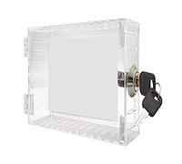 Harewtwy 1 Piece Thermostat Lock Box Thermostat Cover with Lock Box Guard with Key Universal Transparent for Thermostat on Wall Home