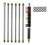 Harewtwy 10FT Gutter Cleaning Tool Pressure Washer Extension Wand with 6 Nozzle Tips,1/4In Quick Connect,Power Washer Parts Kit