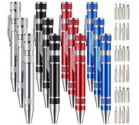 Harewtwy 12 Pieces Pen Screwdriver Gifts Multitool Handy Tool Eight in One Magnetic Pocket Screwdriver Multi Precision Function