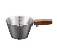 Harewtwy 120ML Espresso Measuring Cup Wood Handle Coffee Pouring Cup,Tool forCoffee Making B