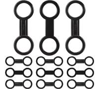 Harewtwy 12Pc Silicone Snorkel Strap Keeper Dive Lock Kit,Dive Universal Plastic Clip Snorkel Strap Keeper Tube Holder Attachment Black