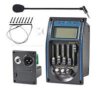 Harewtwy 1Set Acoustic Guitar Pickup Guitar Preamp Piezo Pickup Tuner With Mic LCD Display