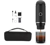 Harewtwy 2 in 1 Electric Travel Espresso Machine Heating Water Portable Coffee Maker Compatible with Ground Coffee Small Large Capsules Black