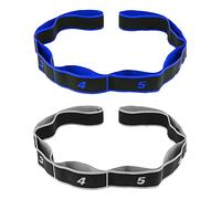 Harewtwy 2 Pcs Yoga Elastic Bands Stretch Resistance Band,Elastic Bands for Yoga,Physiotherapy,Pilates,Dance,Blue+Gray