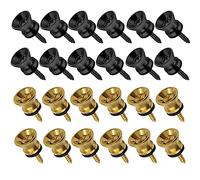 Harewtwy 24Pcs Guitar Strap Locks Metal Strap Button Metal End Pins Flat Head for Acoustic Classical Electric Guitar Ukulele