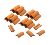 Harewtwy 25Pcs Mini Red Roof Tiles Model Building Set Miniature Tiles Figurine Landscaping DIY Fairy Garden Accessories B