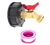 Harewtwy 275-330 Gallon IBC Tote Tank Adapter, IBC Tote Fittings, S60 X 6 Coarse Thread + Garden Hose Valve Faucet