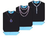 Harewtwy 3 Pack Adult Bibs for Elderly Washable, Feeding Adult Bib with Crumb Catcher Waterproof Clothing Protectors for Adult