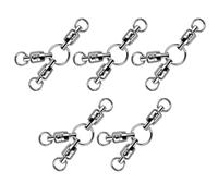 Harewtwy 3 Way Swivels 5Pcs Ball Bearing Swivel Stainless Steel Heavy Duty Rig Saltwater Fishing Crossline Swivel Tackle Size,E