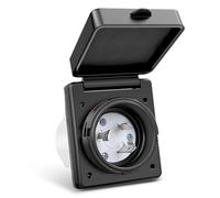 Harewtwy 30 AMP RV Shore Power Inlet 125V Twist Lock Receptacle NEMA L5-30P Enclosed Lockable Flanged Male Plug Inlet Box