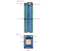 Harewtwy 32 Channel Relay Module Development Board DC Power Supply WiFi Bluetooth Relay Module ESP32-WROOM for Smart Home