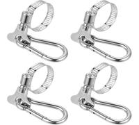 Harewtwy 4 Pcs Flag Pole Clips Outdoor Garden Flagpole Clamps Adjustable Flagpole Clamps for Holding Flag