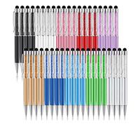 Harewtwy 40Pcs Crystal Ballpoint Pen Bulk Shiny 2 in 1 Slim Crystal Diamond Screen Stylus Black Gel Ink Ballpoint Glitter Pen