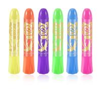 Harewtwy 6 Pack Glow in the Dark Face Body Paint Glow Sticks Markers Makeup Face Painting Kits, For Halloween and Parties