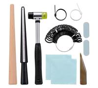 Harewtwy Adult Jewelry Making Kit Ring Shaping Tool Fixing Bend Ring Metal Sizing Measuring Repair Kit withJewelry Mallet