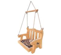 Harewtwy Automatic Wood Feeder Bird Feeder Hanging Pet Feeder Chair for Balcony Villa Garden Bird Feeding 1 Piece
