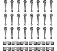 Harewtwy Bolo Tie Findings Kit 24Pcs Bolo Tie Tips Replacement End Caps and 12pcs Bolo Tie Slide Clasp for Bolo Tie Making A