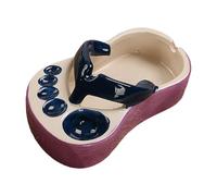 Harewtwy Cartoon Footprints Ashtray Flip-Flop Footprint Ceramic Dip Plate for Restaurant Home Dark Blue