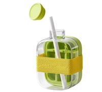 Harewtwy COOL Travel Cup Portable Straw Cup Summer Self-Made Water Injection Pressing Bingge Mold 500ml Green
