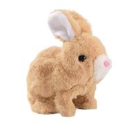 Harewtwy Easter Plush Toy Easter Electronic Interactive Toy Bunnies Can Walk and Talk with Sounds and Movements for Gift Yellow