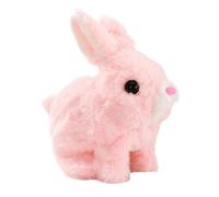 Harewtwy Easter Plush Toy Easter Electronic Interactive Toy Bunnies Can Walk and Talk with Sounds and Movements for Gift Pink