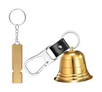 Harewtwy Emergency Whistle 2" Loud Solid Brass Bear Bell Carabiner for Outdoor Adventures for Survival, Biking, Fishing, Climbing