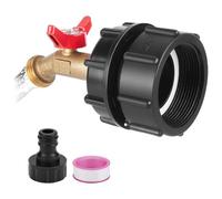 Harewtwy IBC Tank Adapter, for 275-330 Gallon IBC Tote Tank, Tote Fitting with Brass Hose Faucet Valve