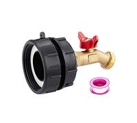 Harewtwy IBC Tote Fittings Adapter 275-330 Gallon Tote Valve Fine Thread Adapter Replace, Drain Adapter with Ball Valve