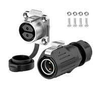Harewtwy Industrial Waterproof Connector IP68 Quick Plugging Circular Connector Anti-Interference Shell Connector Easy Install (2 Pin)