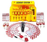 Harewtwy Lockout Tagout Station for Safe Electrical Lockouts,2Hasps,25Loto Tags,Lock Out Tag Out Kit Board,Lockout Safety Supply
