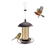 Harewtwy Metal Hanging Bird Feeder for Outdoors, Squirrel Proof Featuring Clear Tube for Viewing